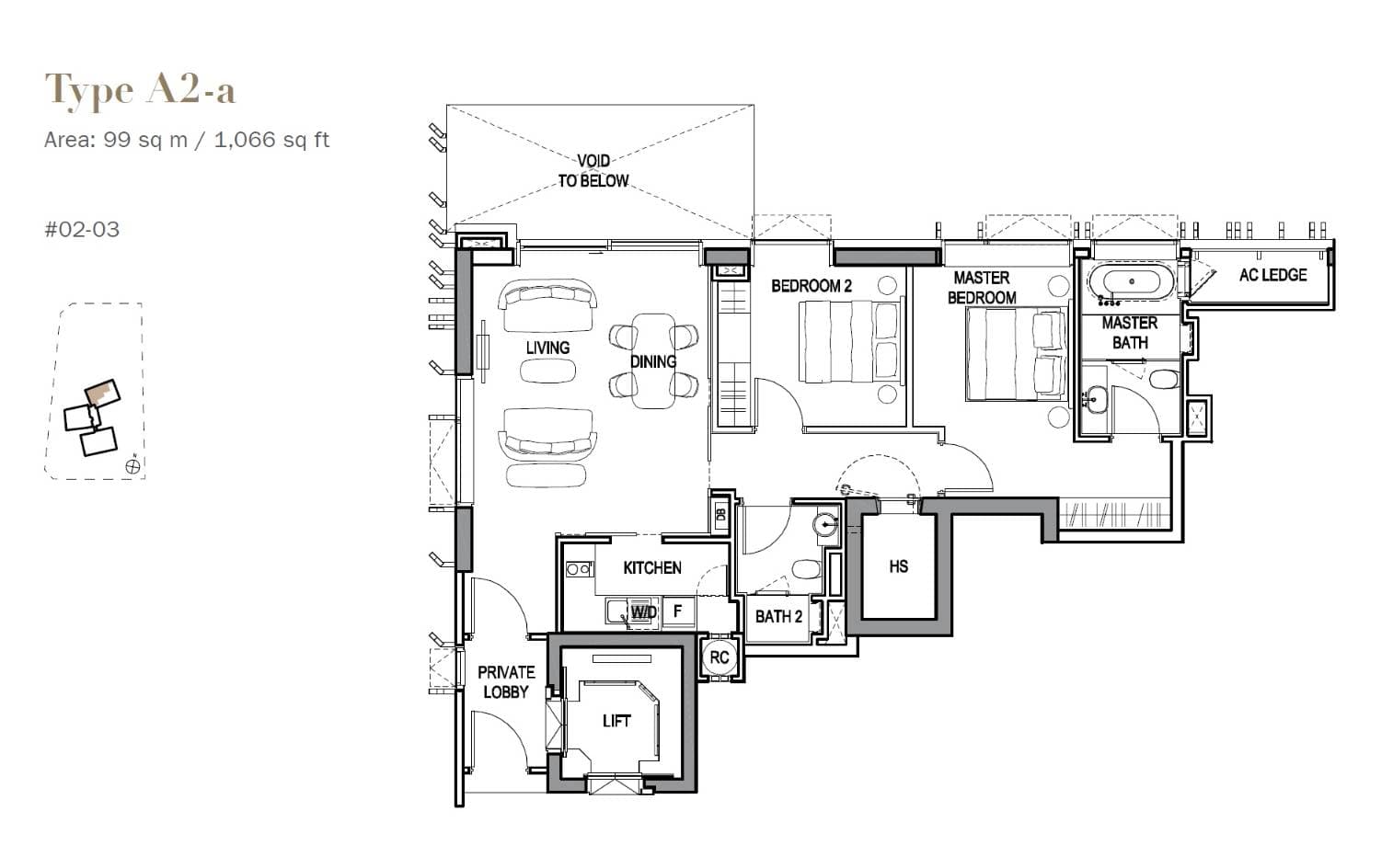 3 Orchard By-The-Park 乌节三翠林 2 Bedroom A2-a