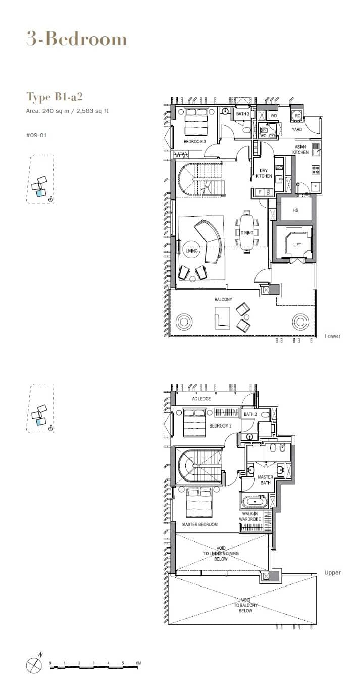 3 Orchard By-The-Park 乌节三翠林 3 Bedroom B1-a2