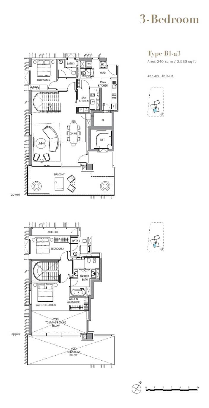 3 Orchard By-The-Park 乌节三翠林 3 Bedroom B1-a3