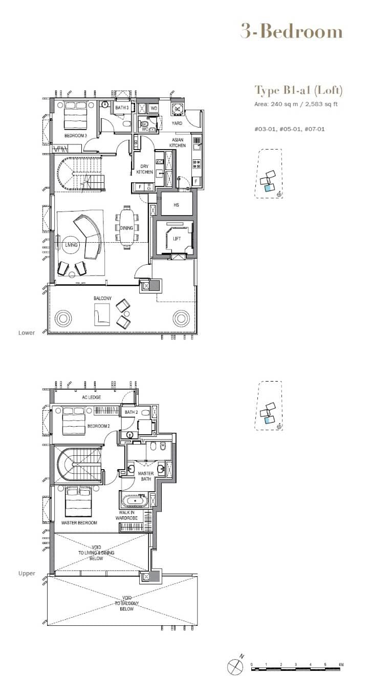 3 Orchard By-The-Park 乌节三翠林 3 Bedroom (Loft) B1-a1