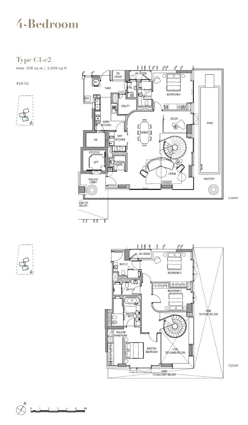 3 Orchard By-The-Park 乌节三翠林 4 Bedroom C1-c2