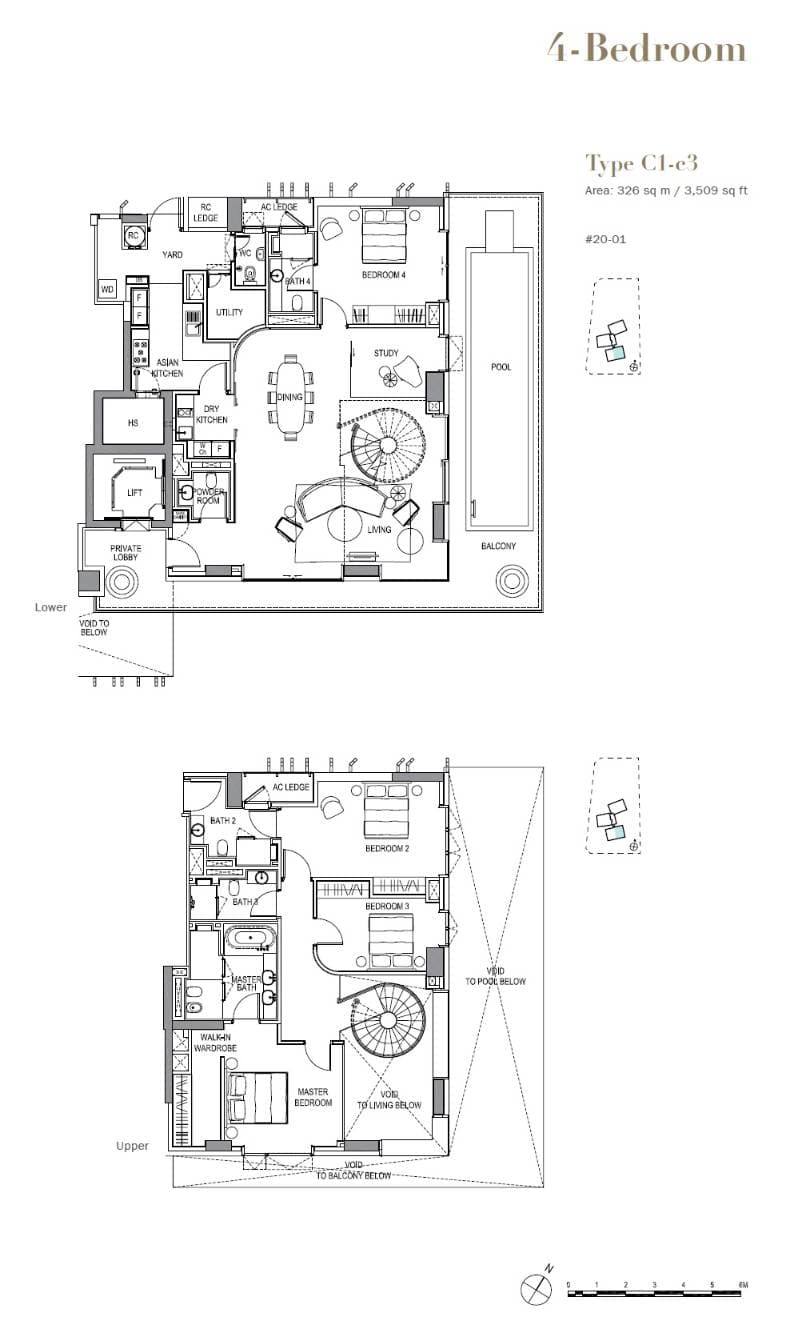 3 Orchard By-The-Park 乌节三翠林 4 Bedroom C1-c3