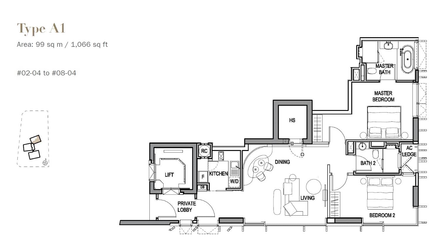 3 Orchard By-The-Park 2 Bedroom A1