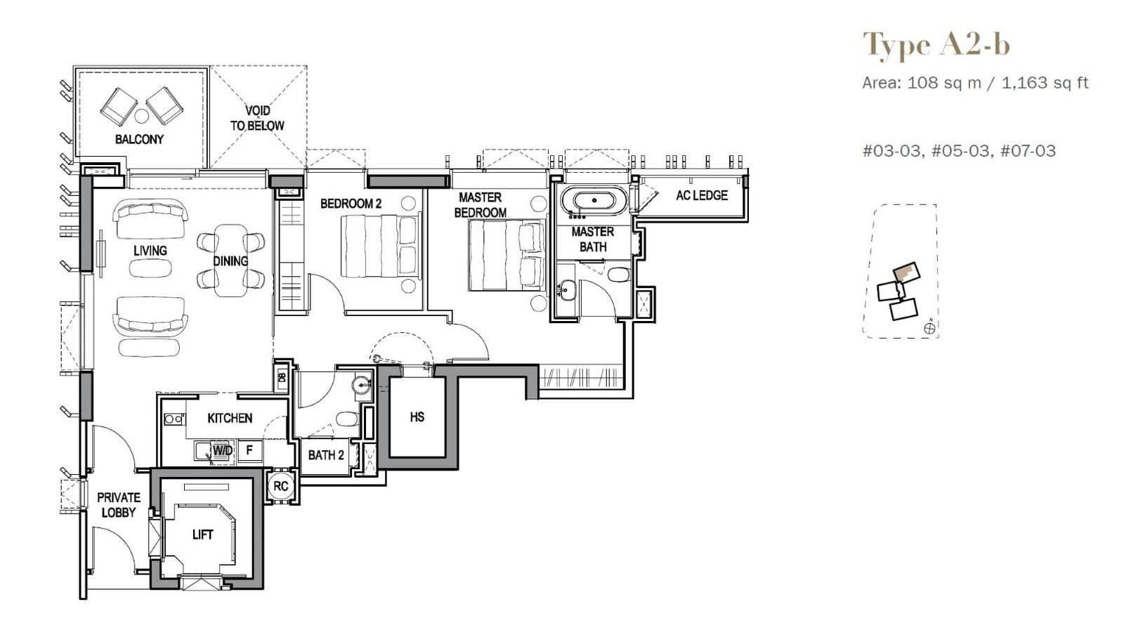 3 Orchard By-The-Park 2 Bedroom (Balcony) A2-b