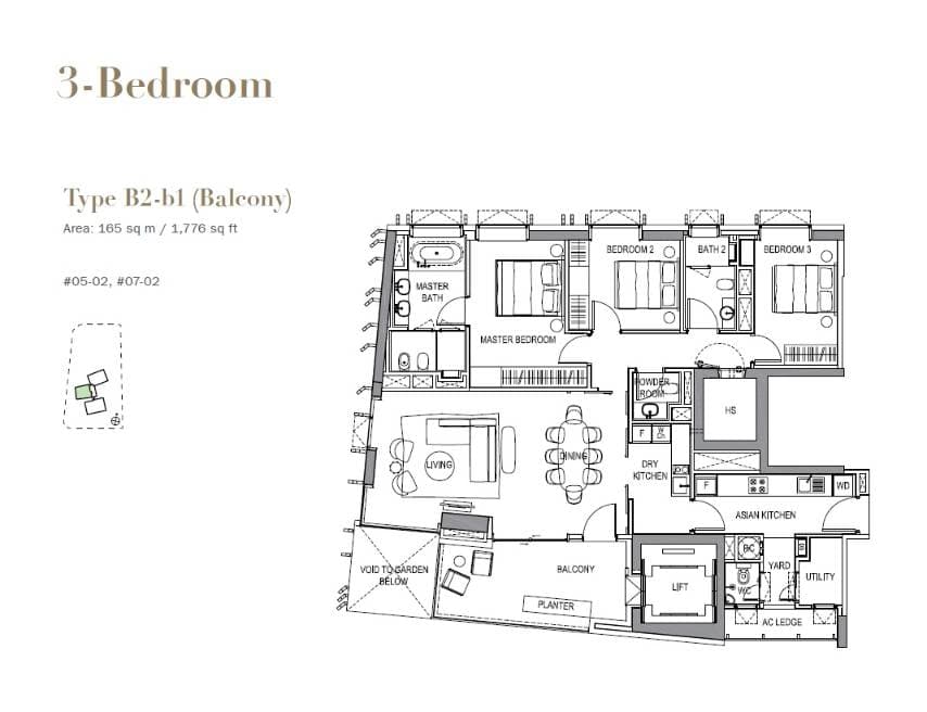 3 Orchard By-The-Park 3 Bedroom (Balcony) B2-b1