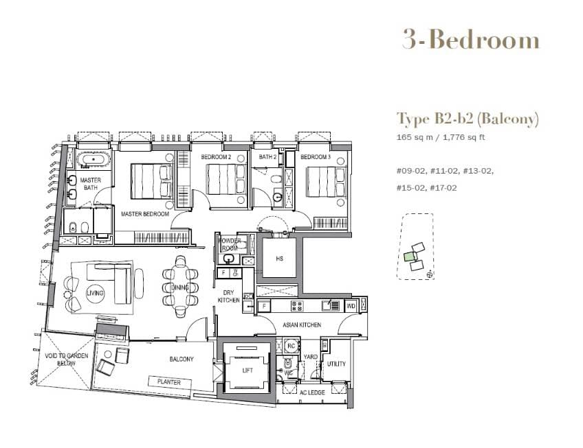 3 Orchard By-The-Park 3 Bedroom (Balcony) B2-b2