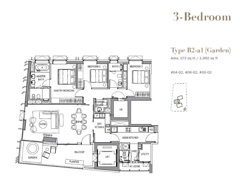 3 Orchard By-The-Park 3 Bedroom (Garden) B2-a1