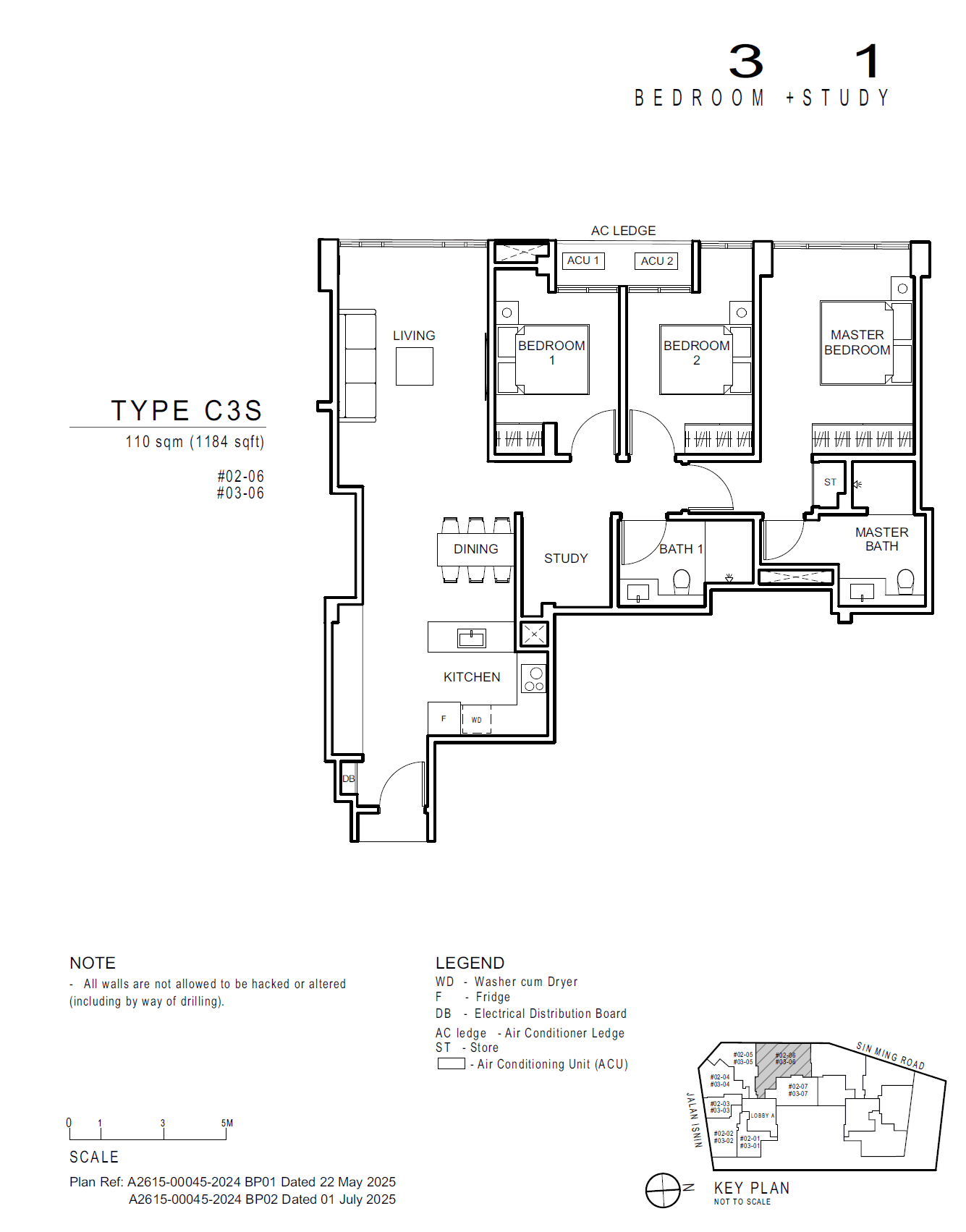 Artisan 8 (福茗轩) 3 Bedroom + 1 Study C3S
