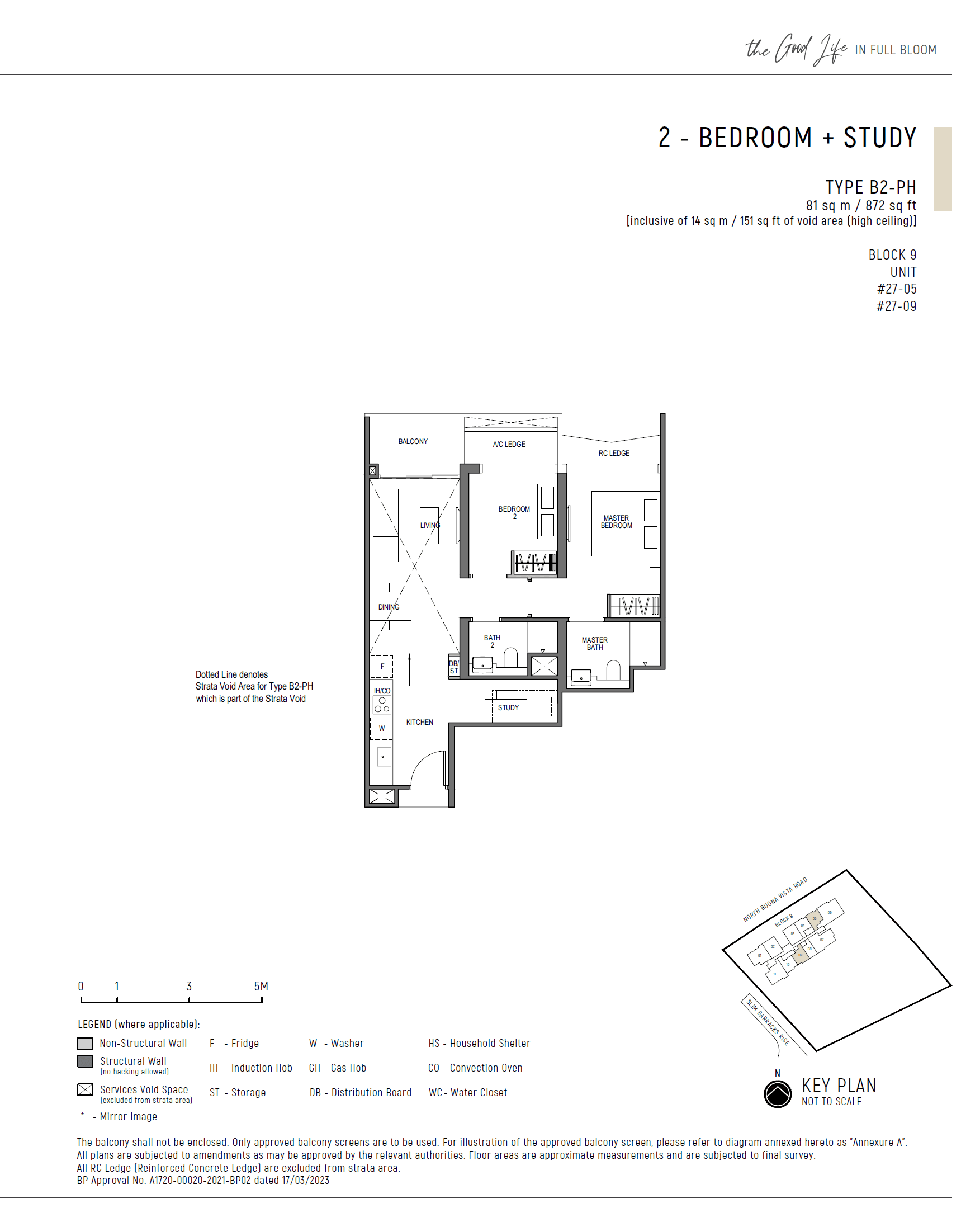 Blossoms By The Park 2 Bedroom + Study B2-PH