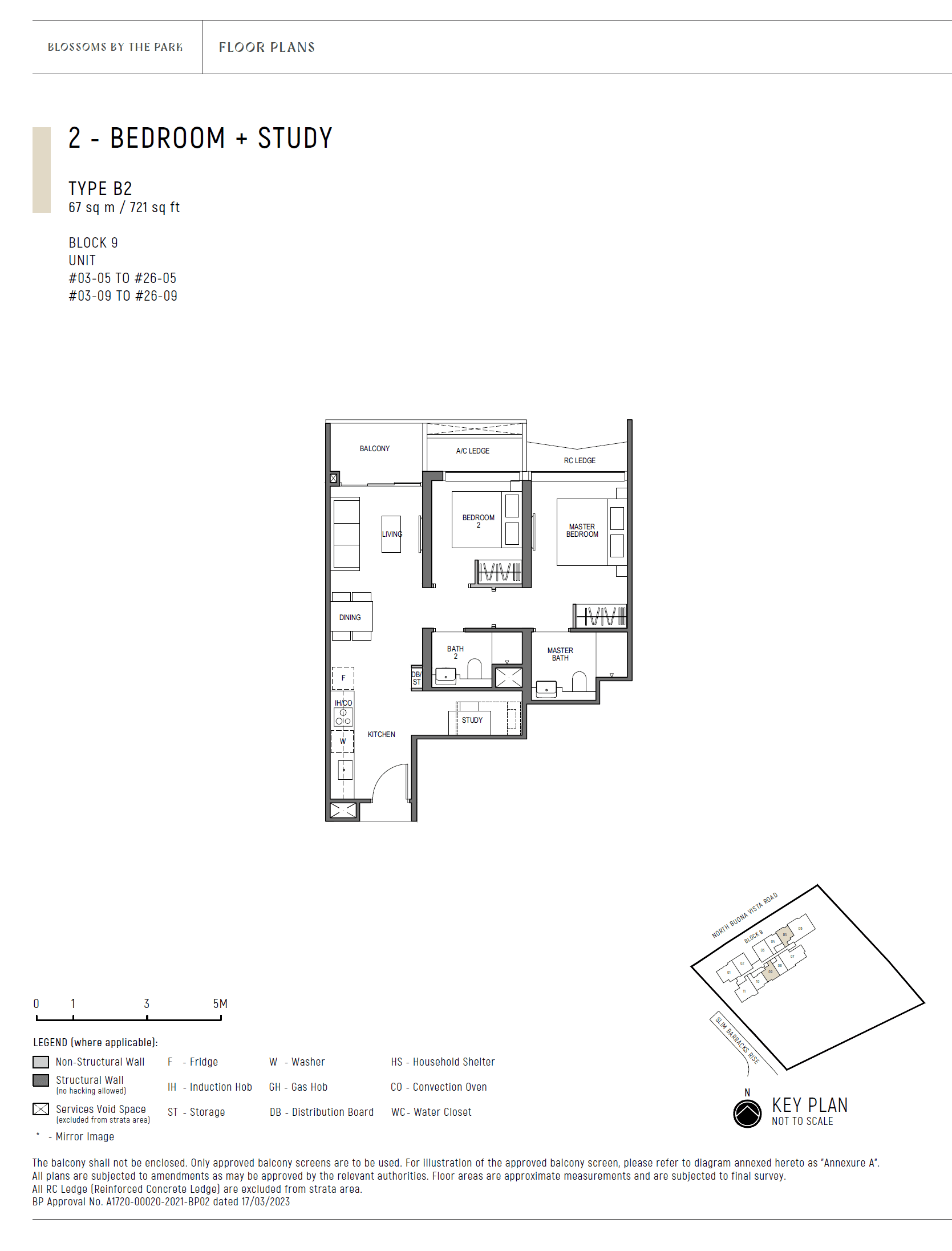 Blossoms By The Park 2 Bedroom + Study B2