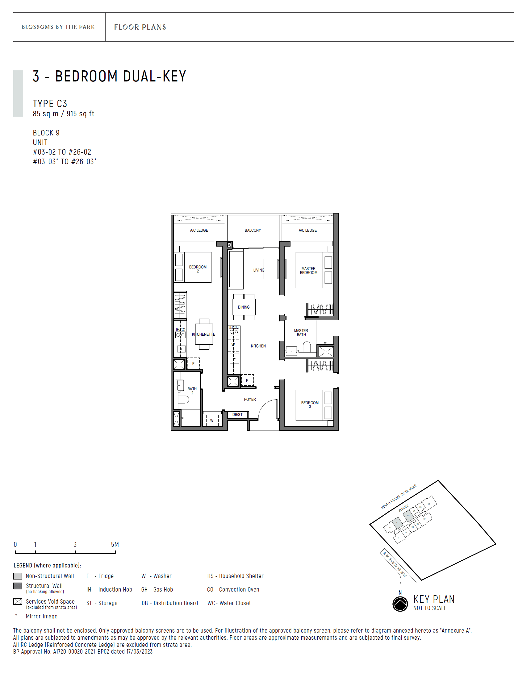 Blossoms By The Park 3 Bedroom Dual Key C3