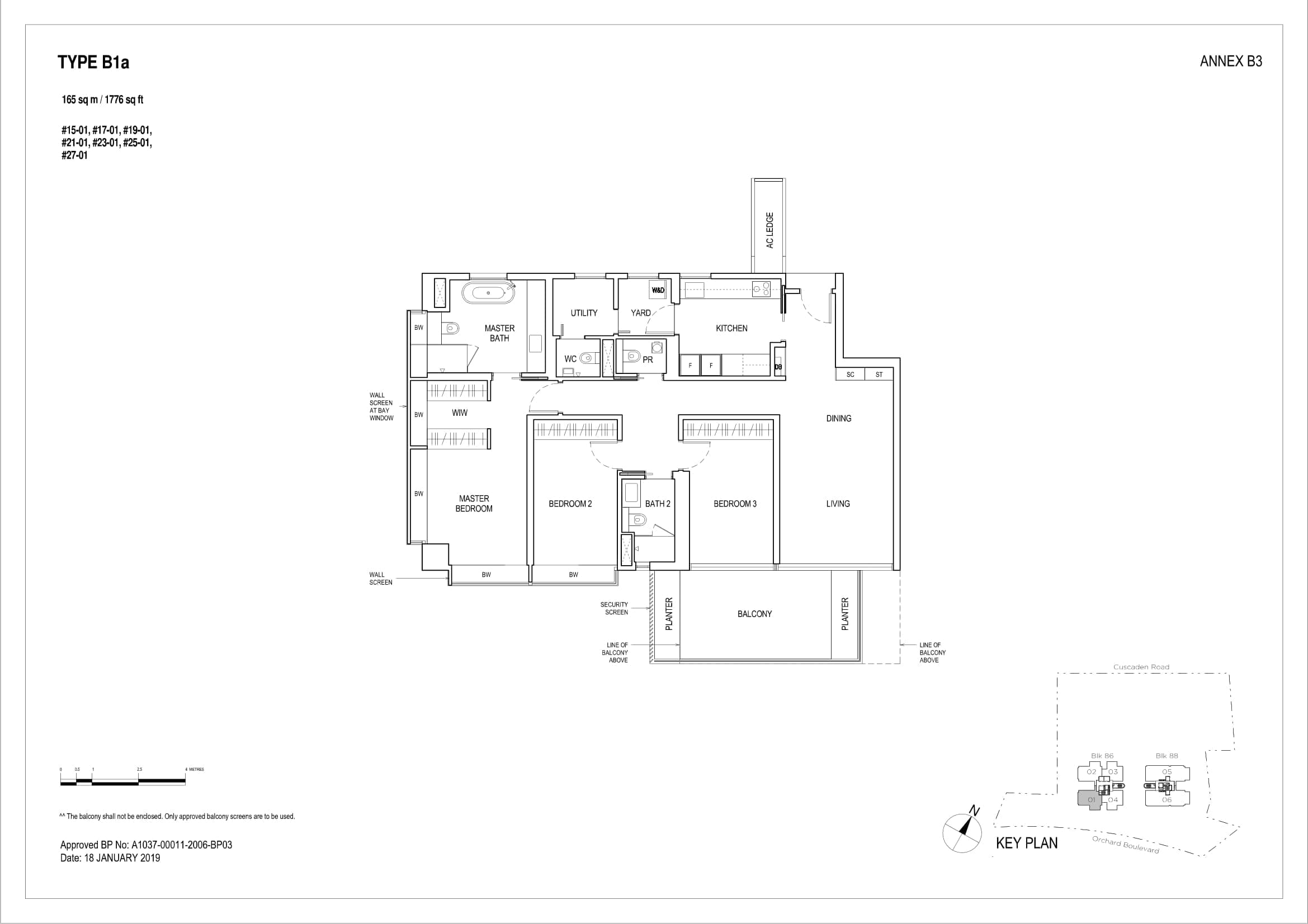 Boulevard 88 铂瑞雅居 3 Bedroom B1a