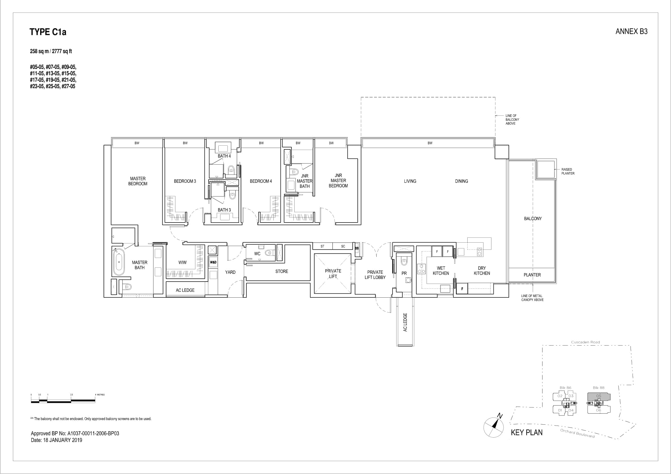 Boulevard 88 铂瑞雅居 4 Bedroom C1a