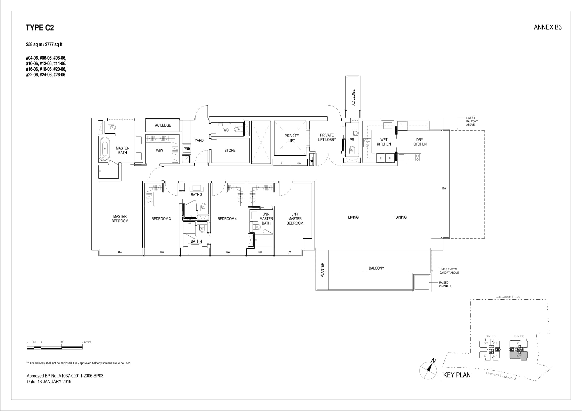 Boulevard 88 铂瑞雅居 4 Bedroom C2