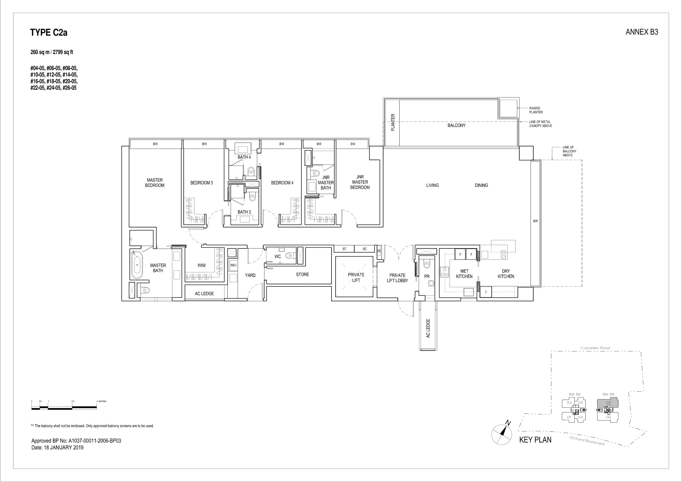 Boulevard 88 铂瑞雅居 4 Bedroom C2a