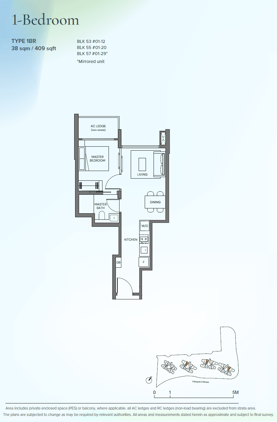 Canberra Crescent Residences 1 Bedroom 1BR