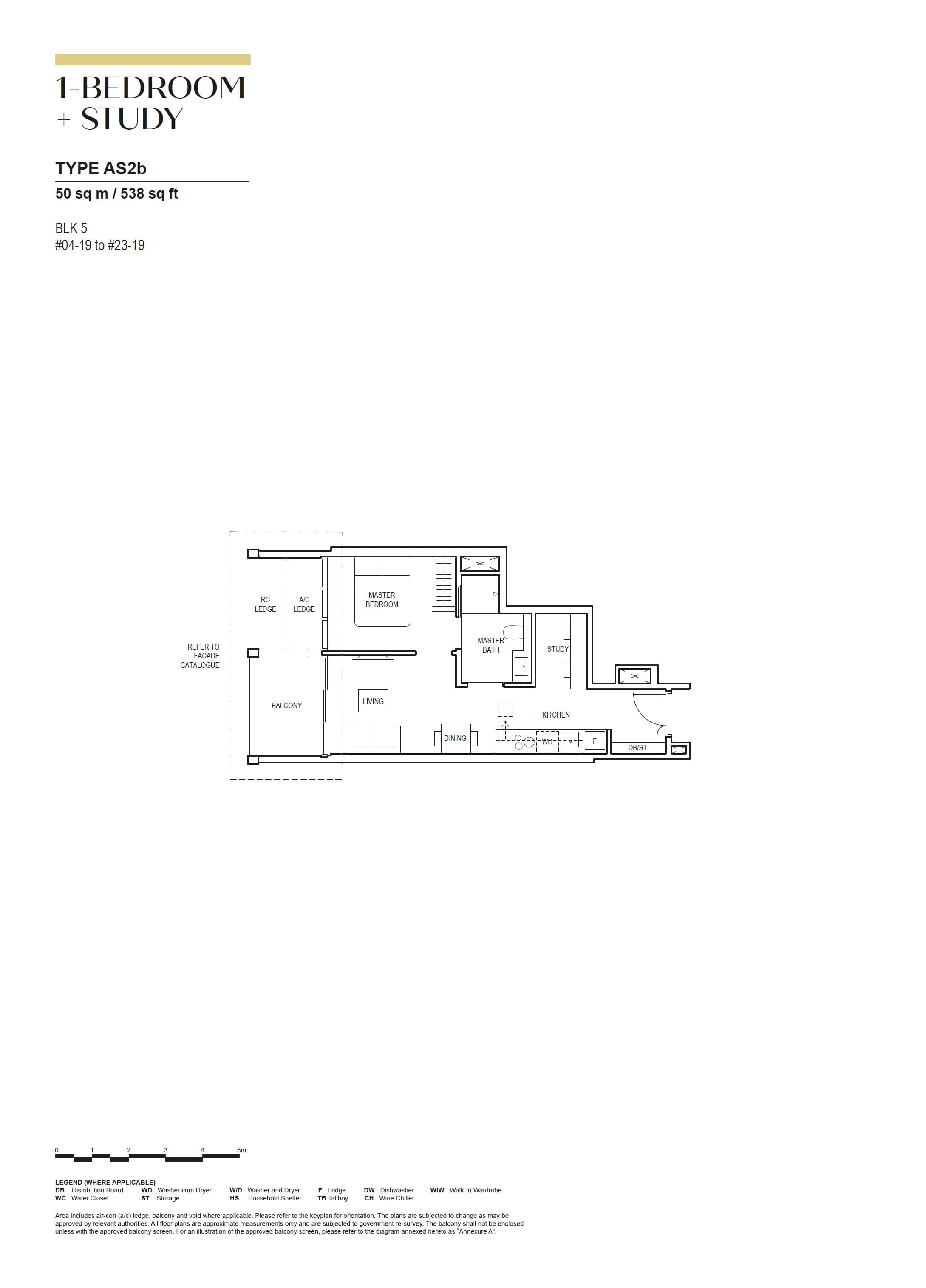 Canninghill Piers 1-BEDROOM + STUDY AS2b
