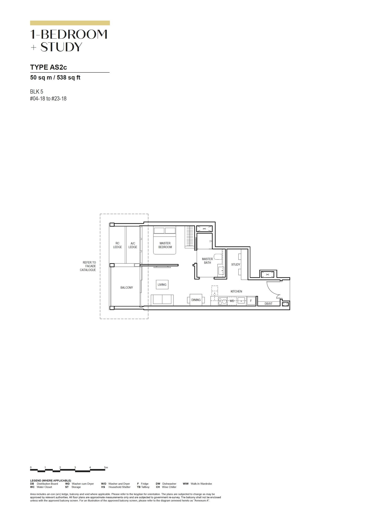 Canninghill Piers 1-BEDROOM + STUDY AS2c