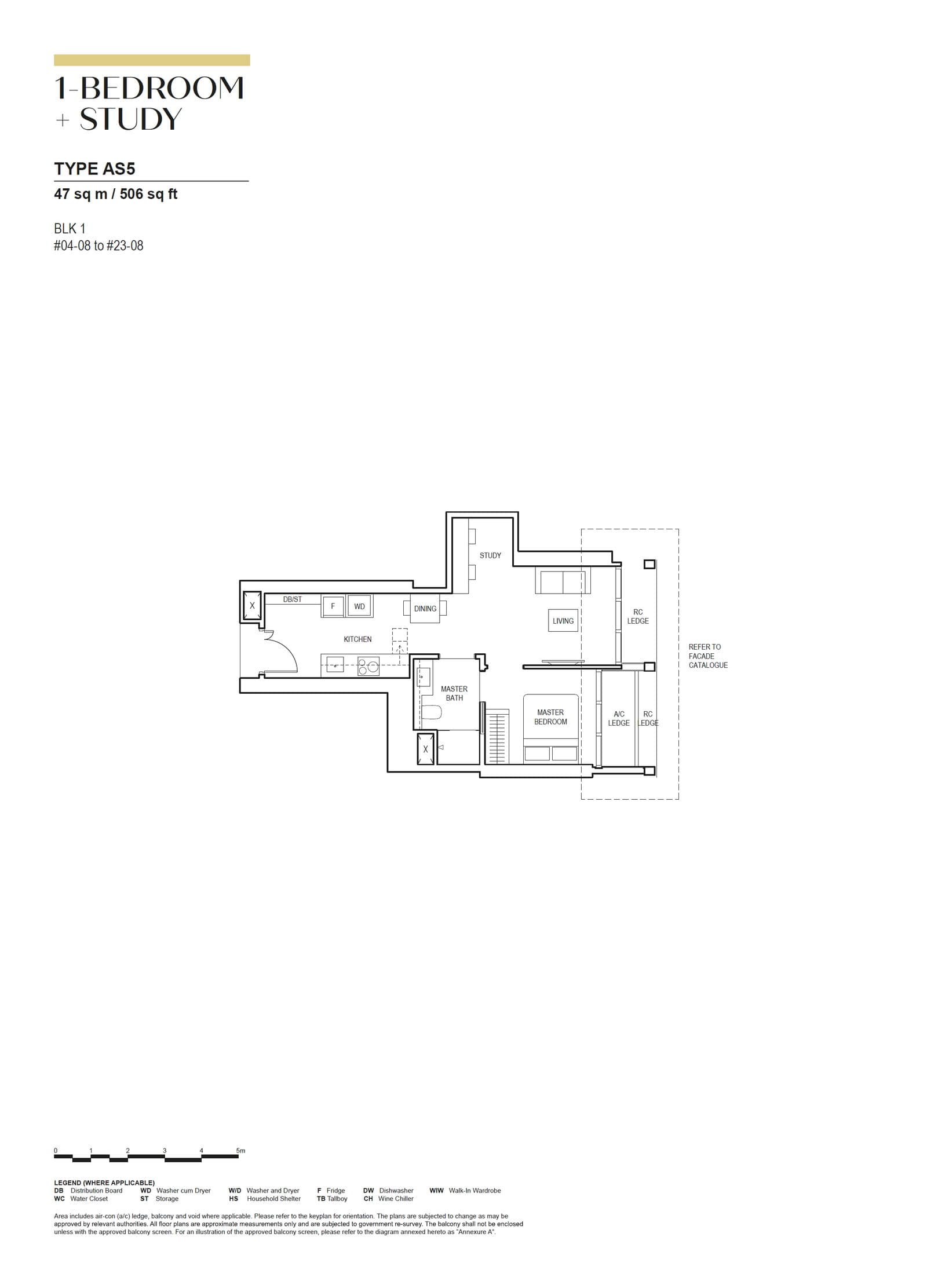 Canninghill Piers 1-BEDROOM + STUDY AS5