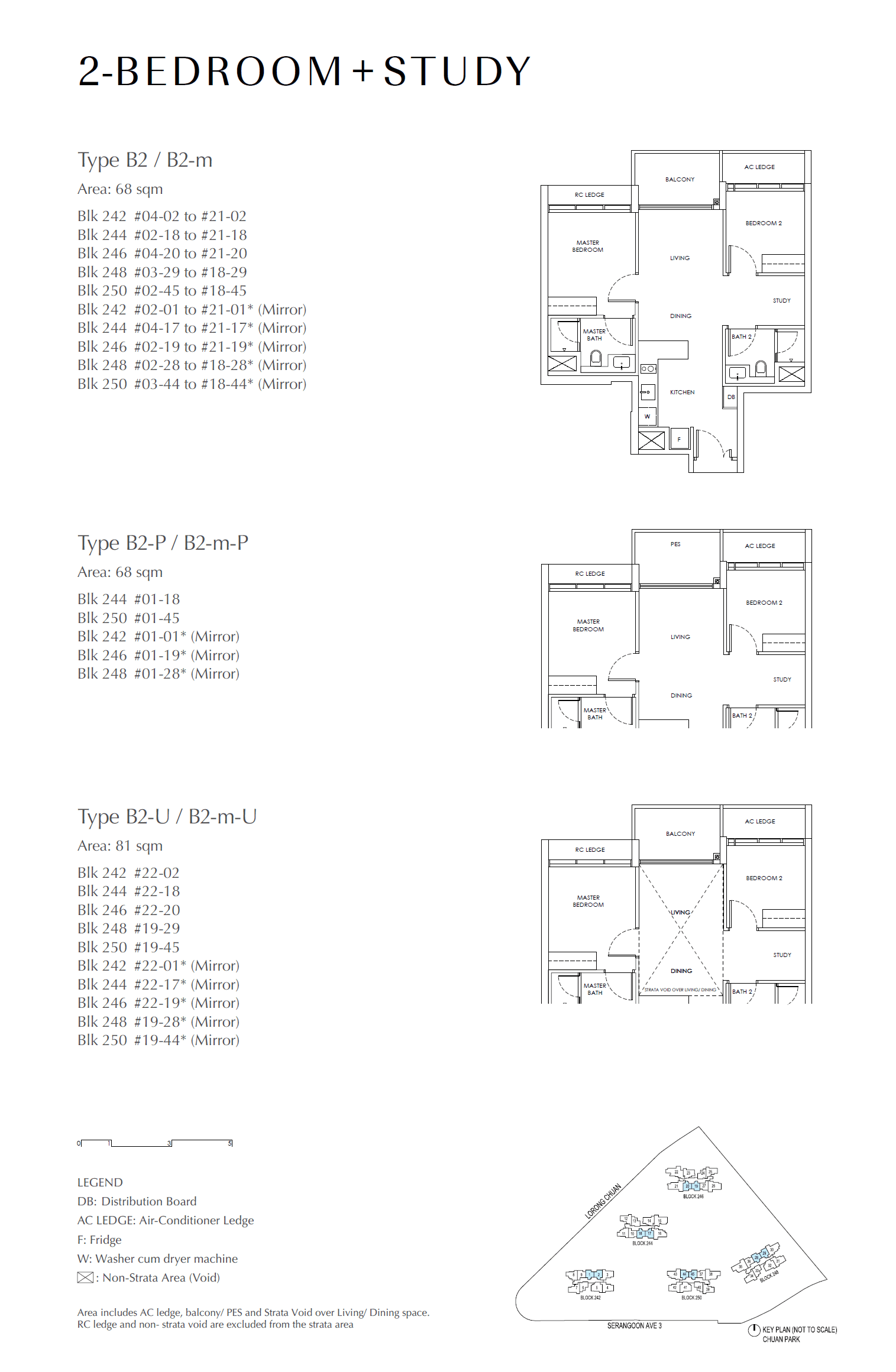 Chuan Park 鑫丰瑞府 2 Bedroom + Study B2-m-P