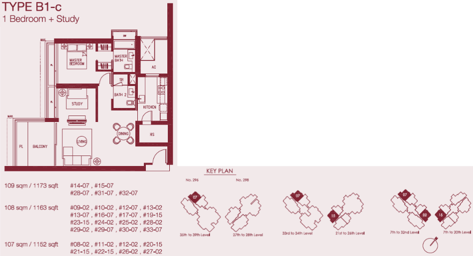Concourse Skyline 1 BR + STUDY B1-c