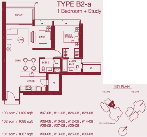 Concourse Skyline 1 BR + STUDY B2-a