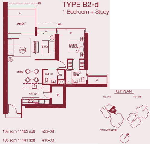 Concourse Skyline 1 BR + STUDY B2-d