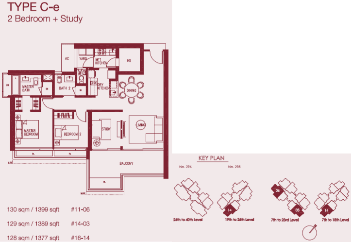 Concourse Skyline 2 BR + STUDY C-e