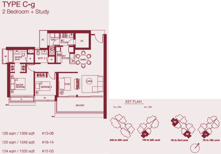 Concourse Skyline 2 BR + STUDY C-g