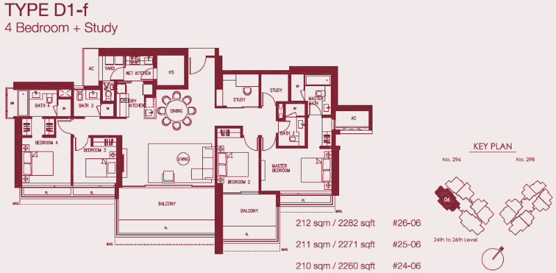 Concourse Skyline 4 BR + STUDY D1-f