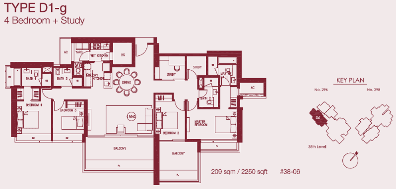Concourse Skyline 4 BR + STUDY D1-g