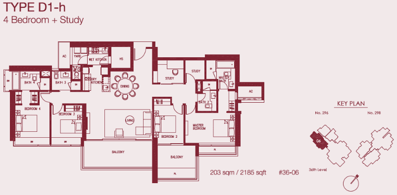 Concourse Skyline 4 BR + STUDY D1-h