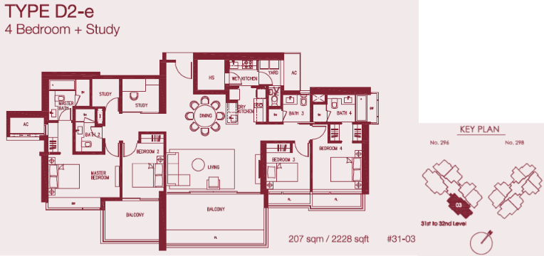 Concourse Skyline 4 BR + STUDY D2-e