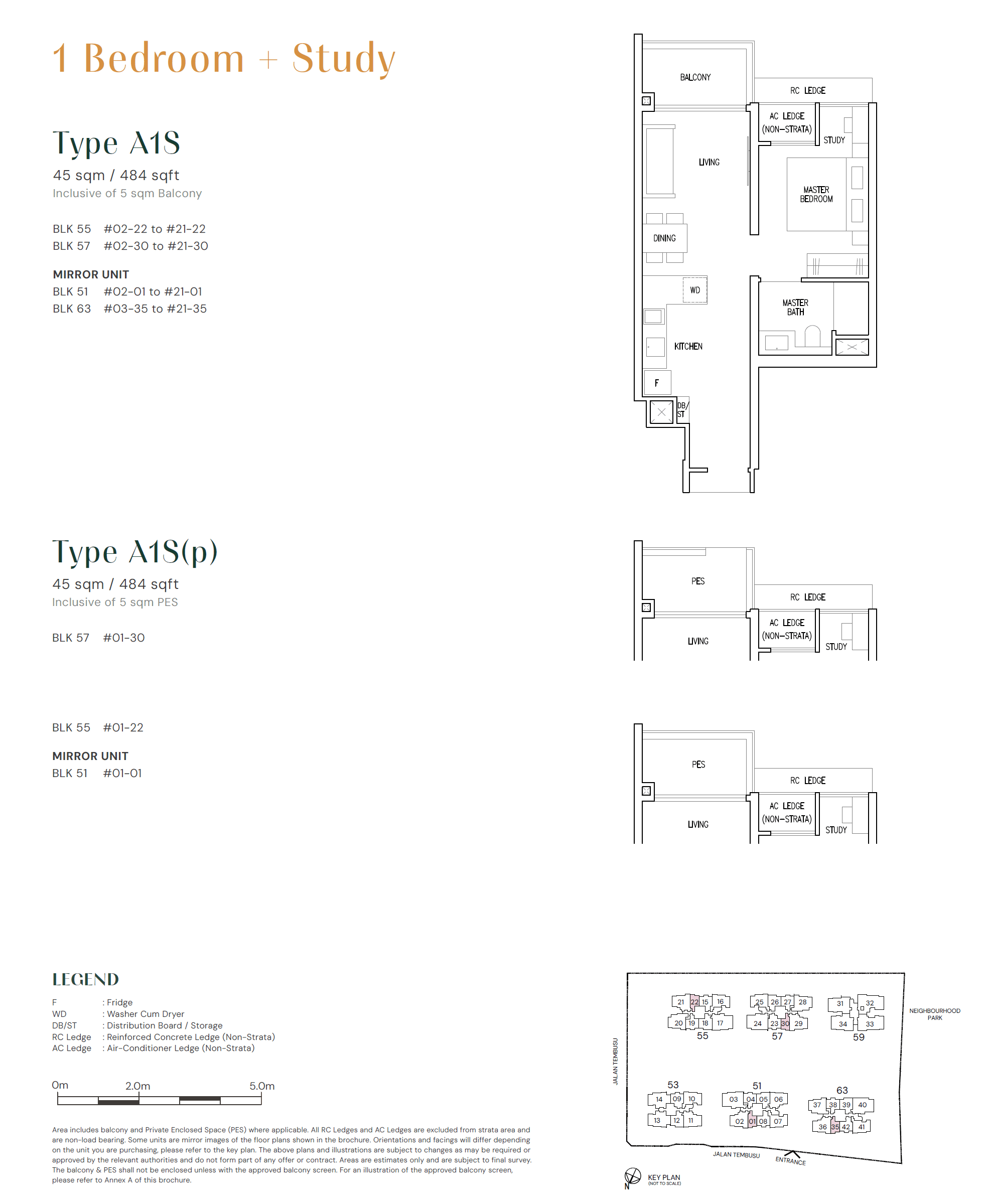 Emerald of Katong 嘉乐轩 1 Bedroom + Study A1S(p)