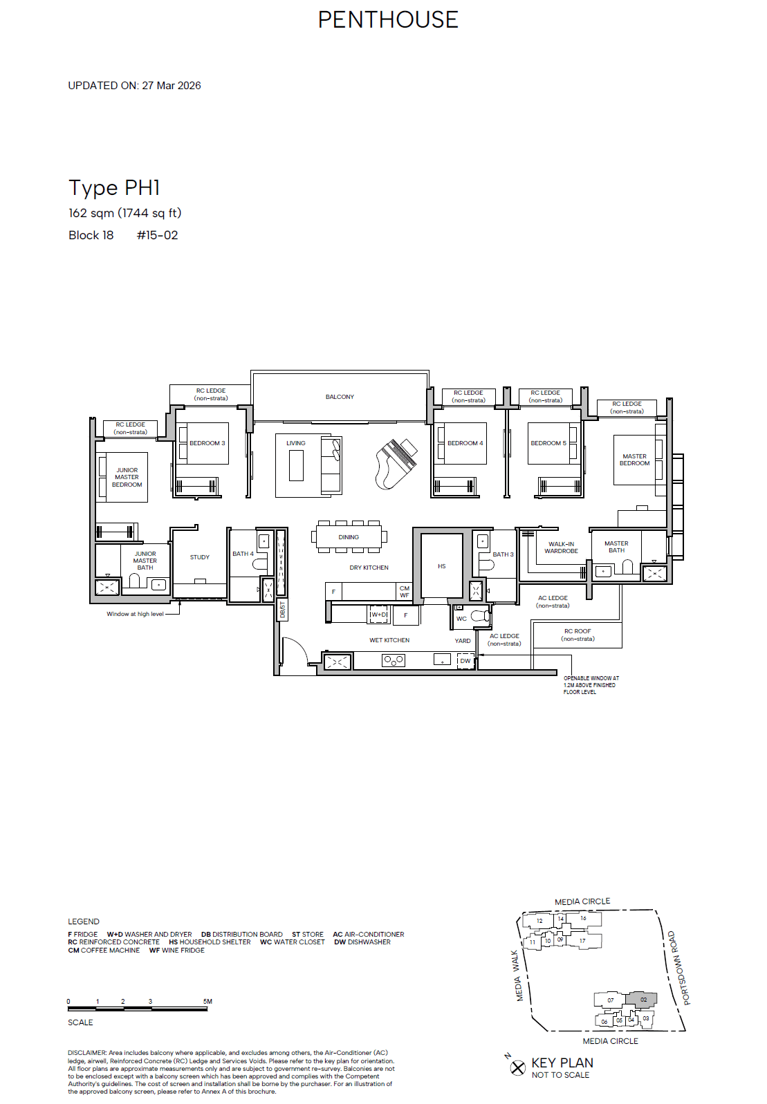 Hudson Place Residences 5 BR + Study PH1