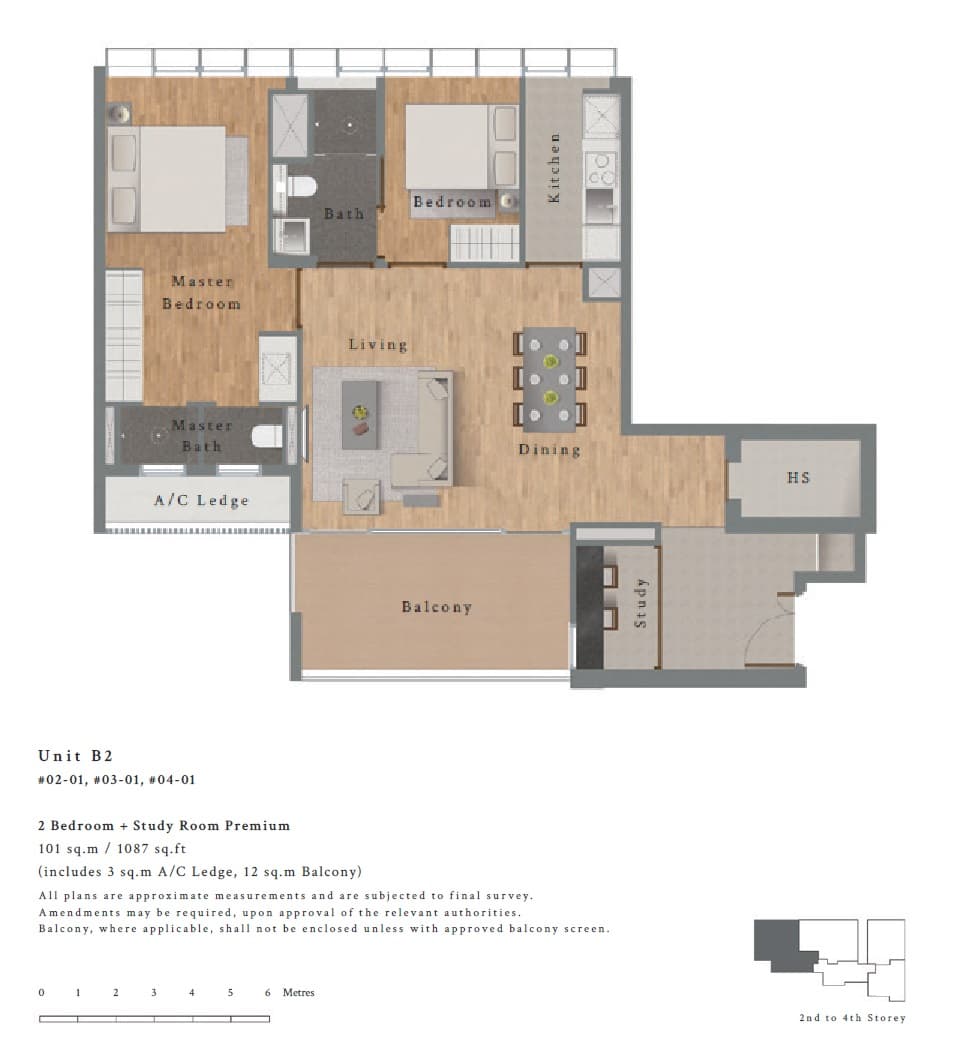 IKIGAI 2 Bedroom + Study Premium B2