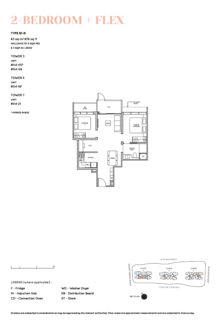 Lentor Modern 曲水伦庭 2 Bedroom + Flex B1-G