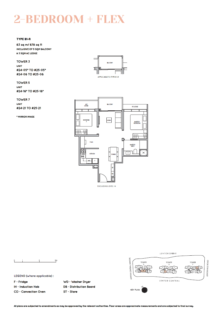 Lentor Modern 曲水伦庭 2 Bedroom + Flex B1-R