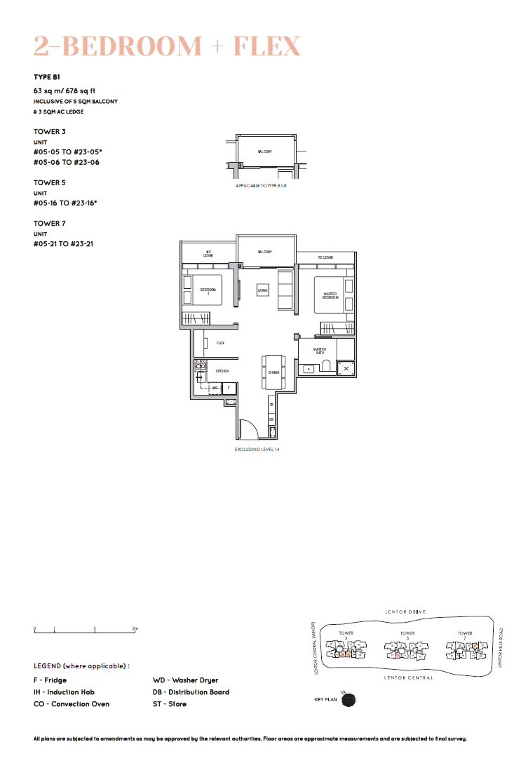 Lentor Modern 曲水伦庭 2 Bedroom + Flex B1