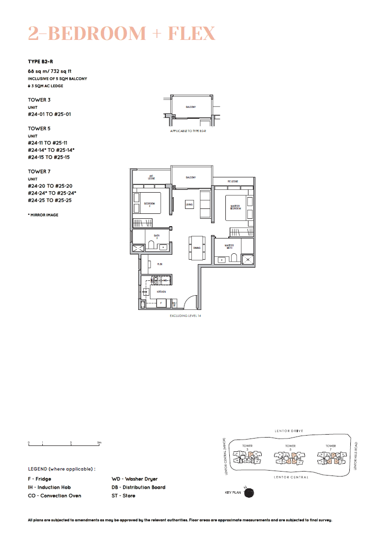 Lentor Modern 曲水伦庭 2 Bedroom + Flex B2-R