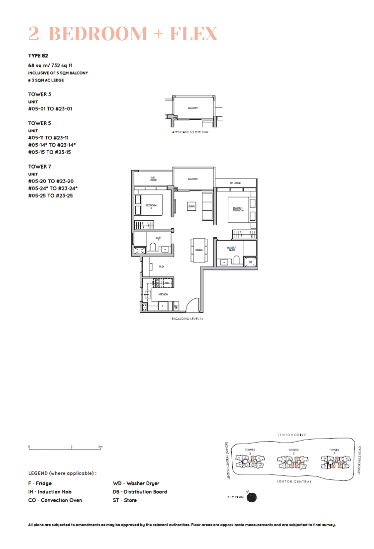 Lentor Modern 曲水伦庭 2 Bedroom + Flex B2