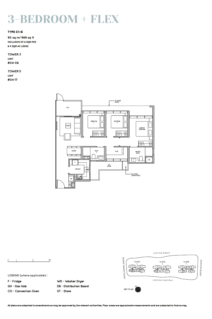Lentor Modern 曲水伦庭 3 Bedroom + Flex C1-G