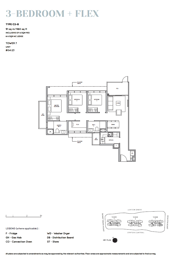Lentor Modern 曲水伦庭 3 Bedroom + Flex C2-G