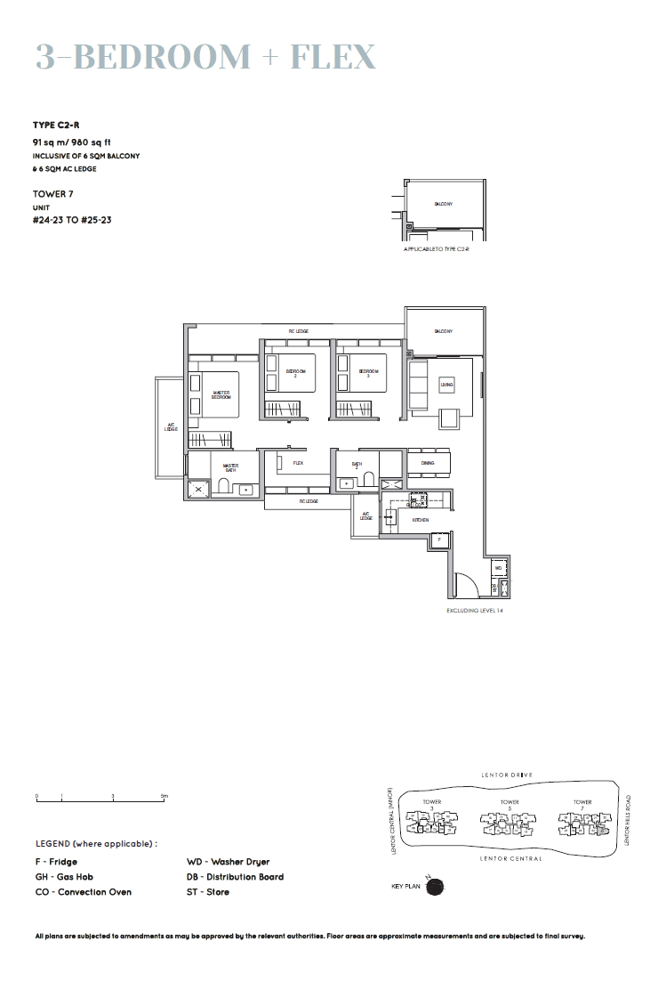 Lentor Modern 曲水伦庭 3 Bedroom + Flex C2-R