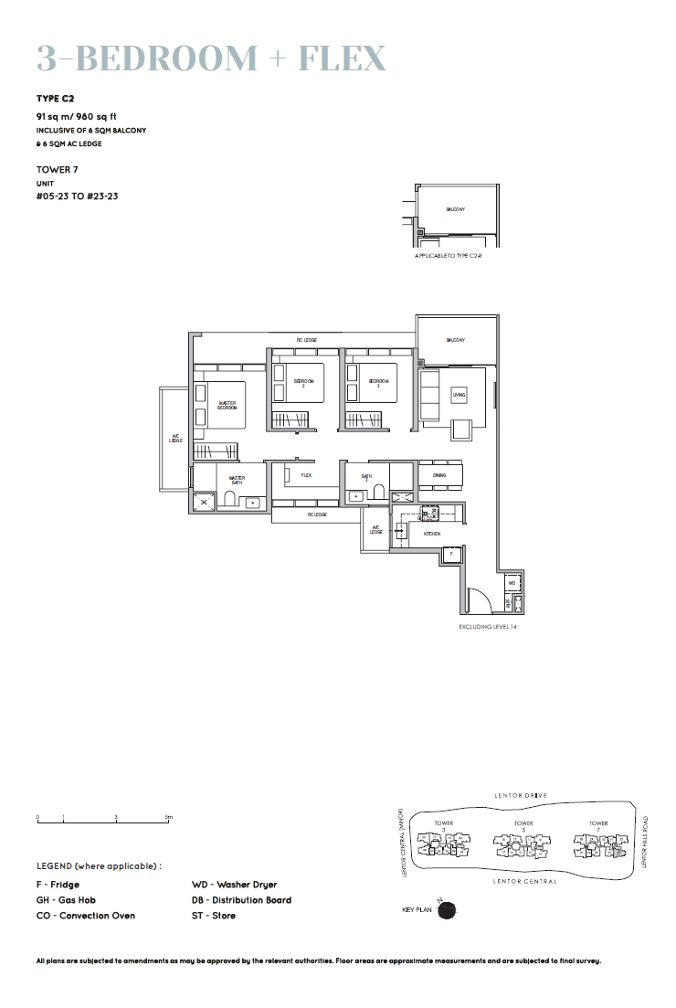 Lentor Modern 曲水伦庭 3 Bedroom + Flex C2