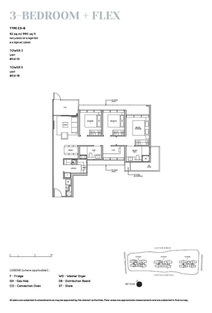 Lentor Modern 曲水伦庭 3 Bedroom + Flex C3-G