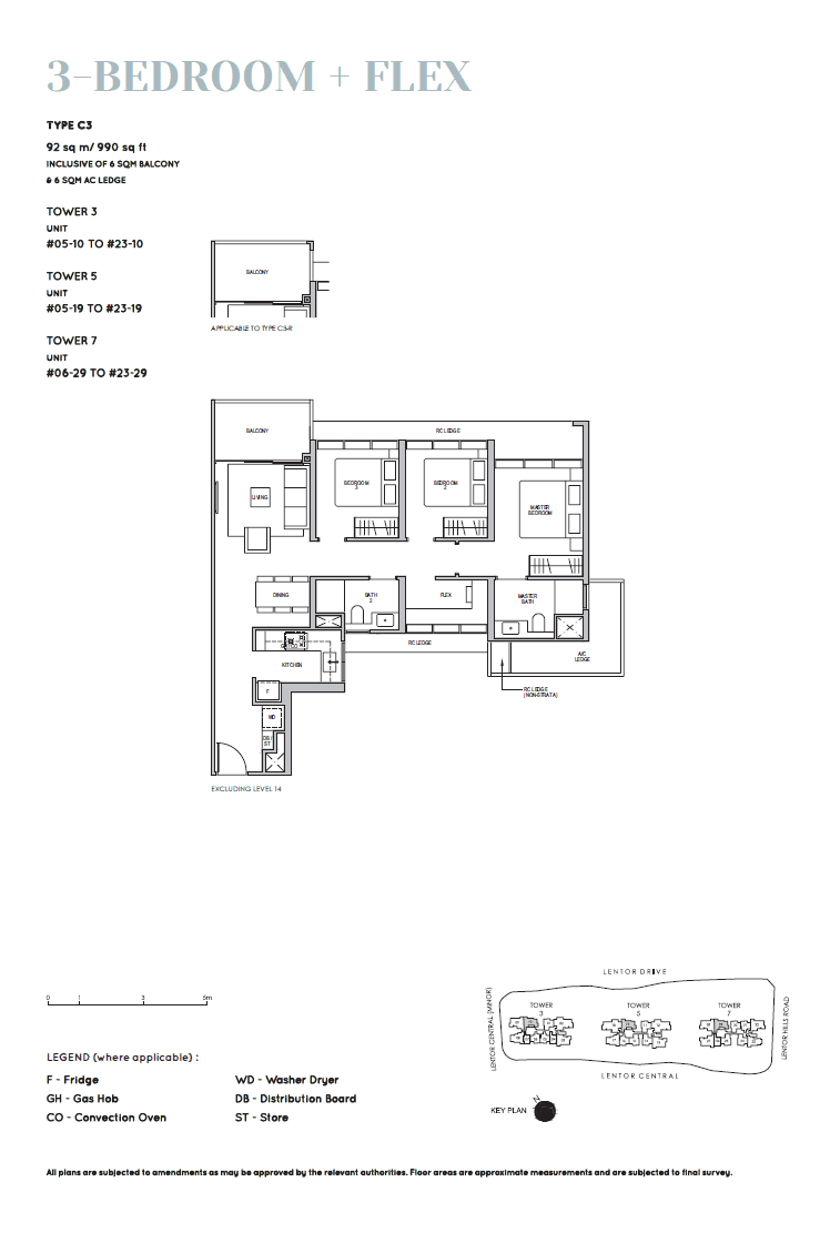 Lentor Modern 曲水伦庭 3 Bedroom + Flex C3