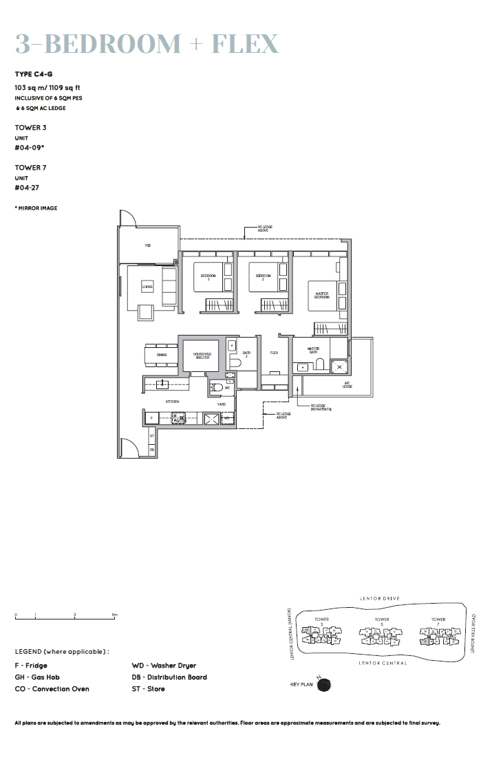 Lentor Modern 曲水伦庭 3 Bedroom + Flex C4-G