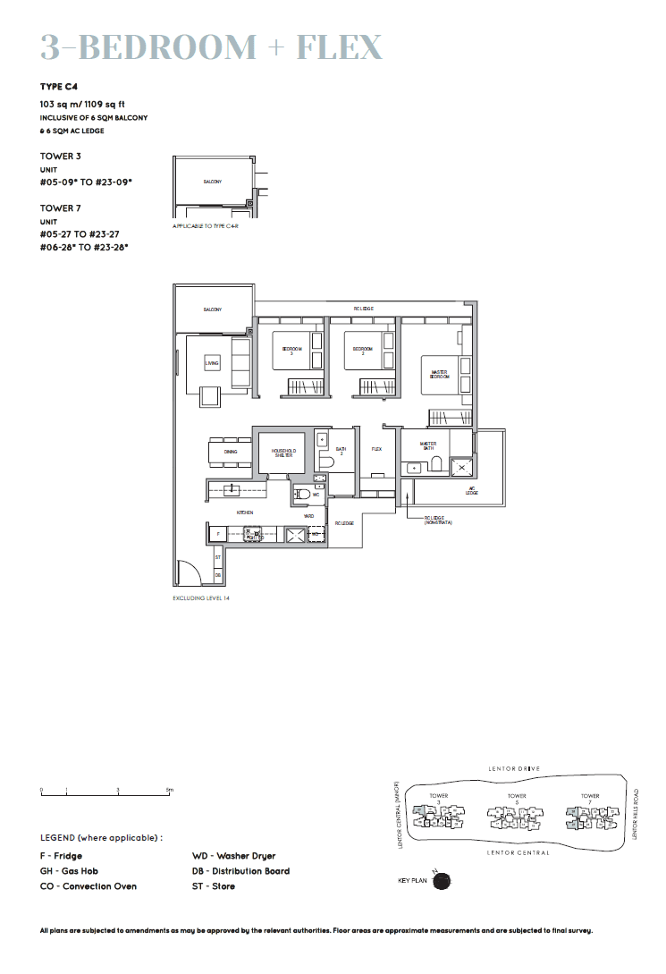 Lentor Modern 曲水伦庭 3 Bedroom + Flex C4