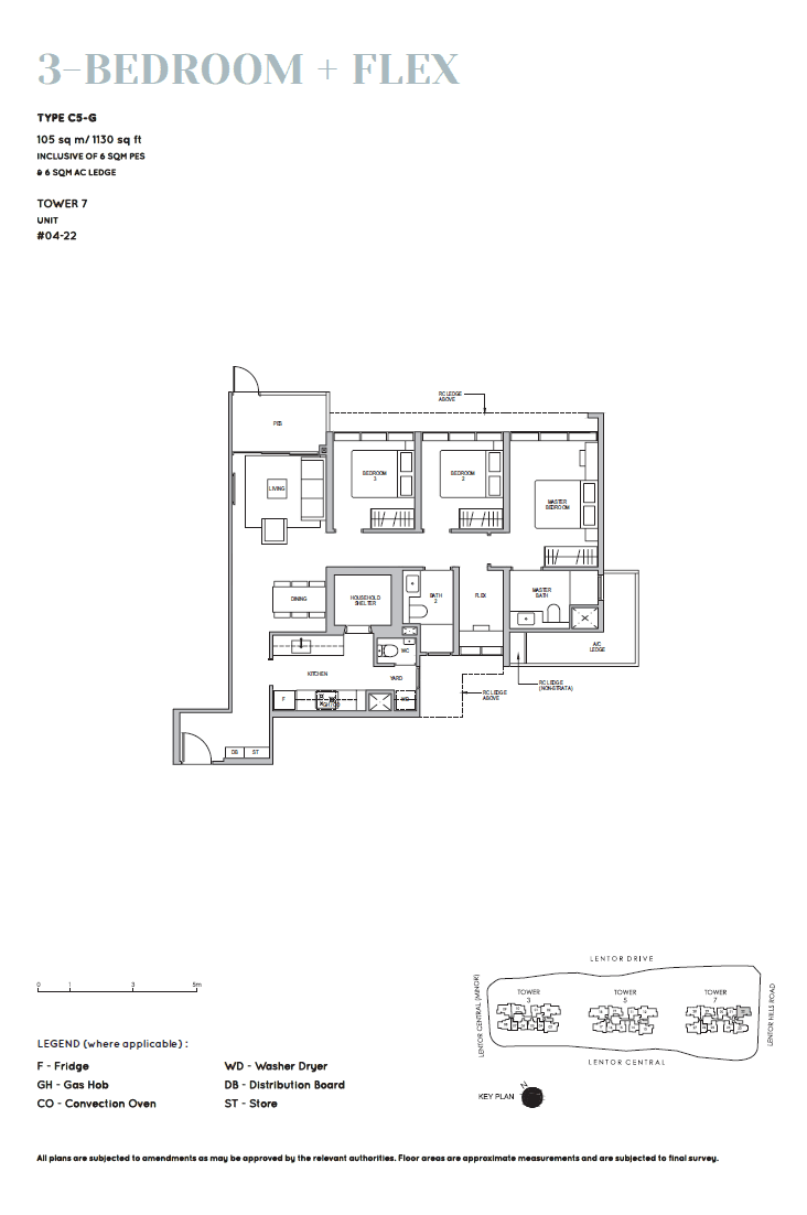 Lentor Modern 曲水伦庭 3 Bedroom + Flex C5-G